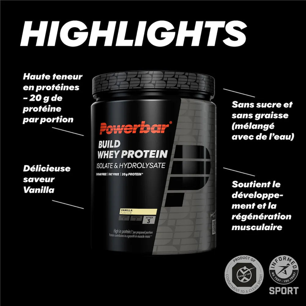 Poudre Build Whey Protein POWERBAR - 550/572g