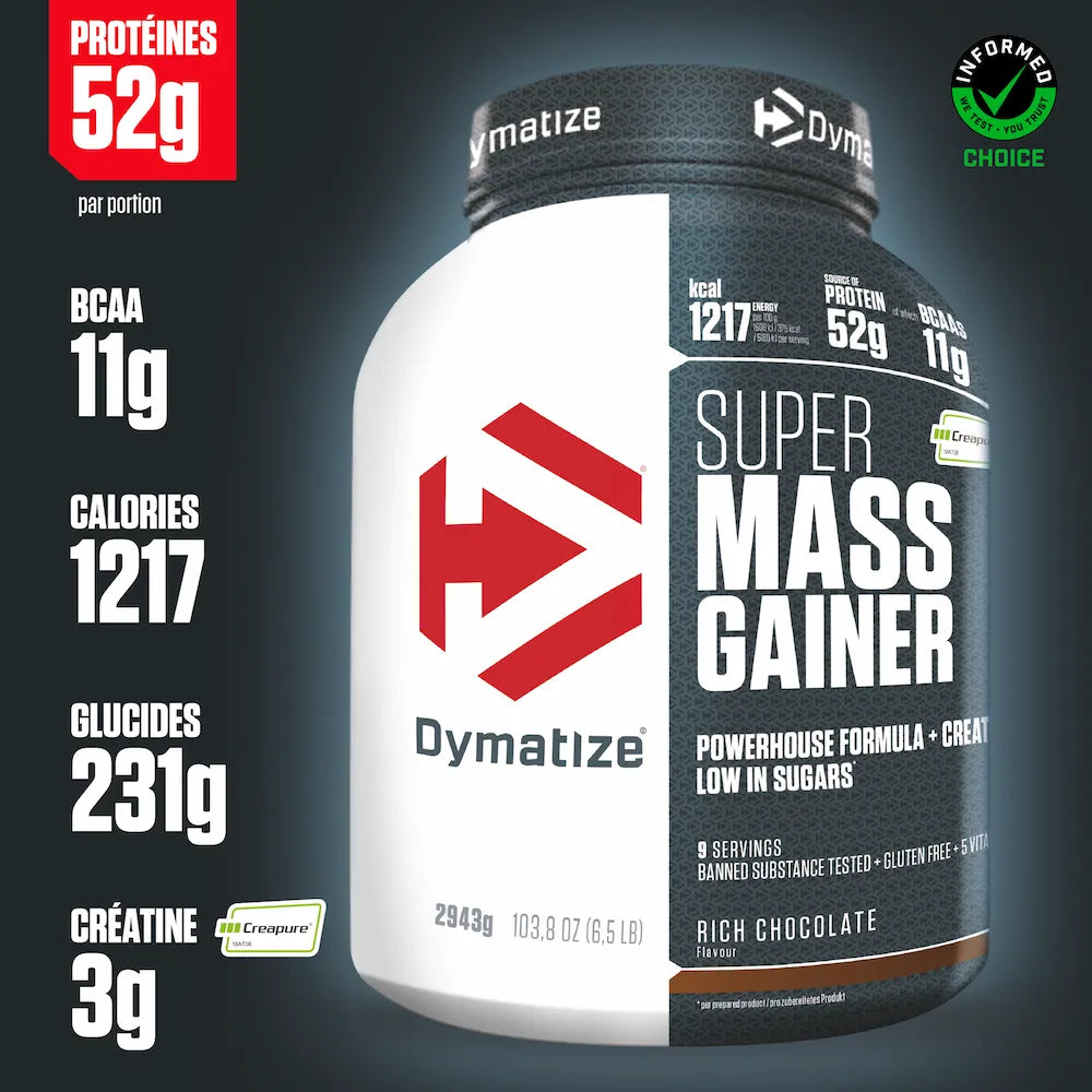 Poudre Protéinée Super Mass Gainer Dymatize - Pot 2,9kg