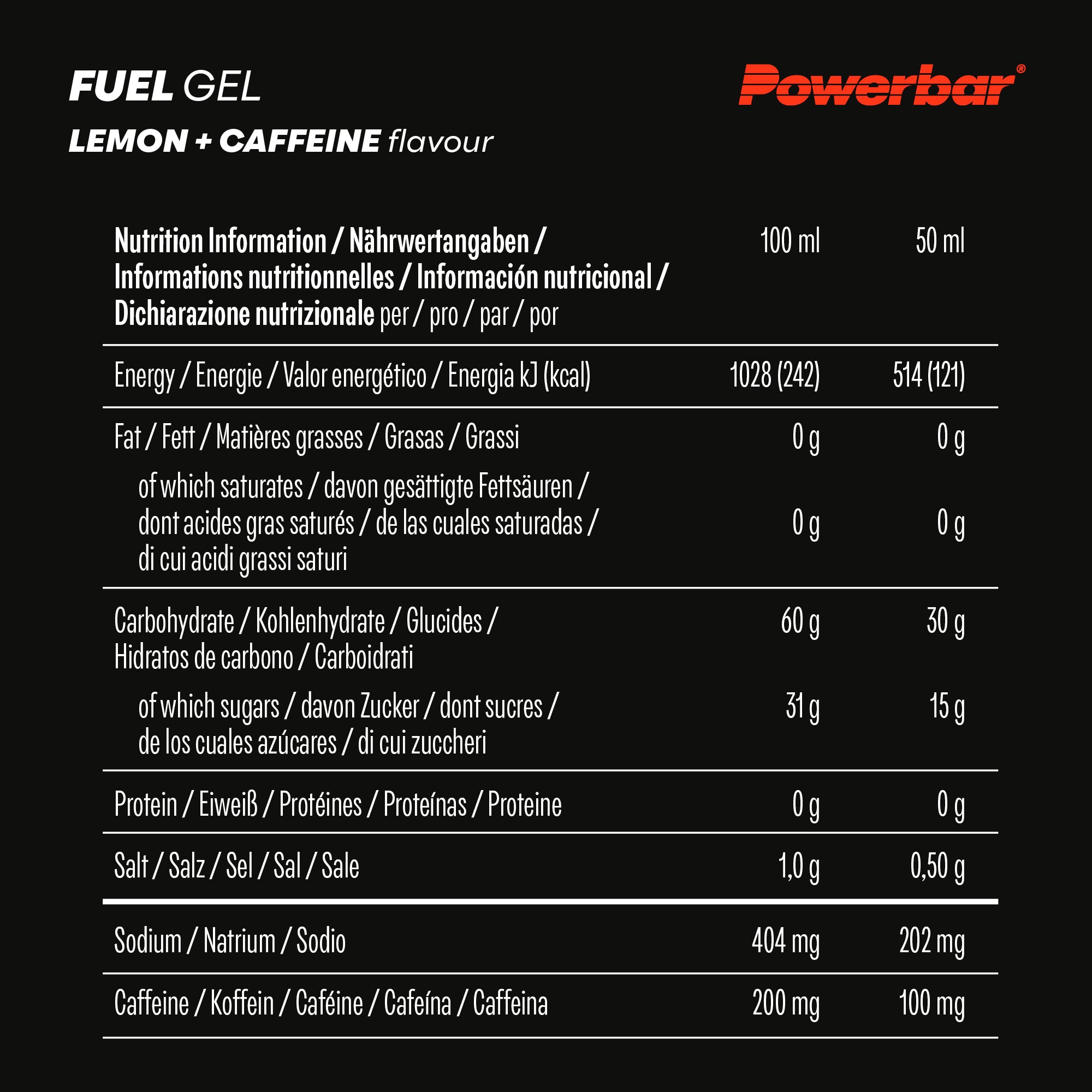 12 Fuel Gel 30g Caffeine POWERBAR - 50ml