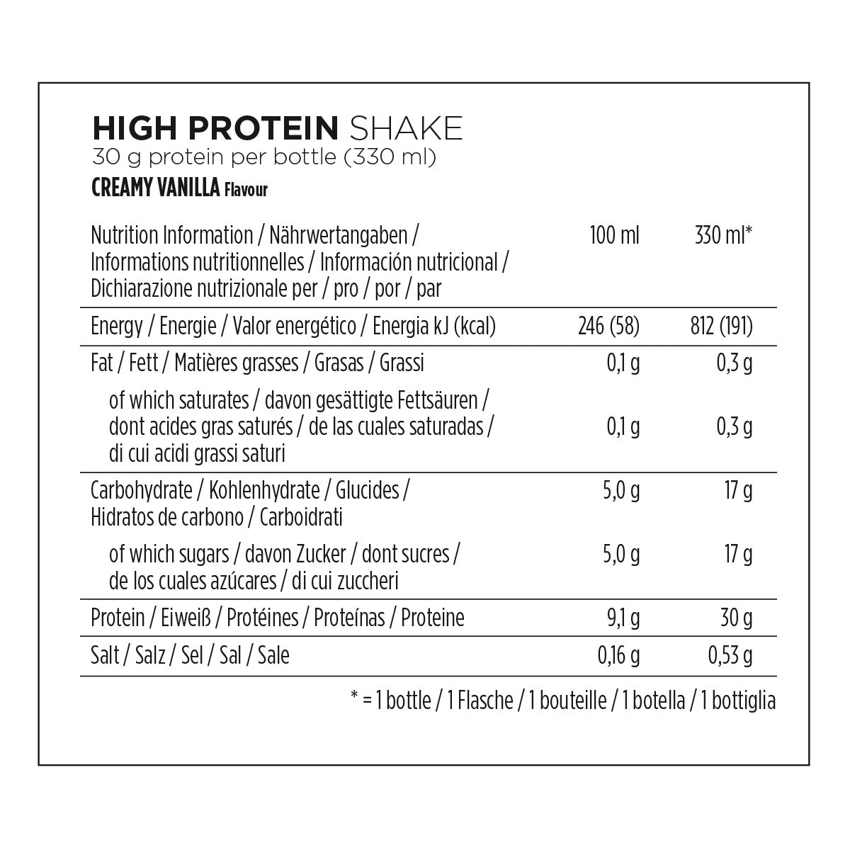 Boisson protéinée Shake High protein Powerbar - 1 x 330 ml