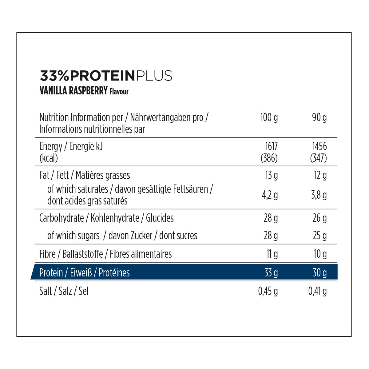 10 Barres Protéinées Protein+ 33% POWERBAR - 90g