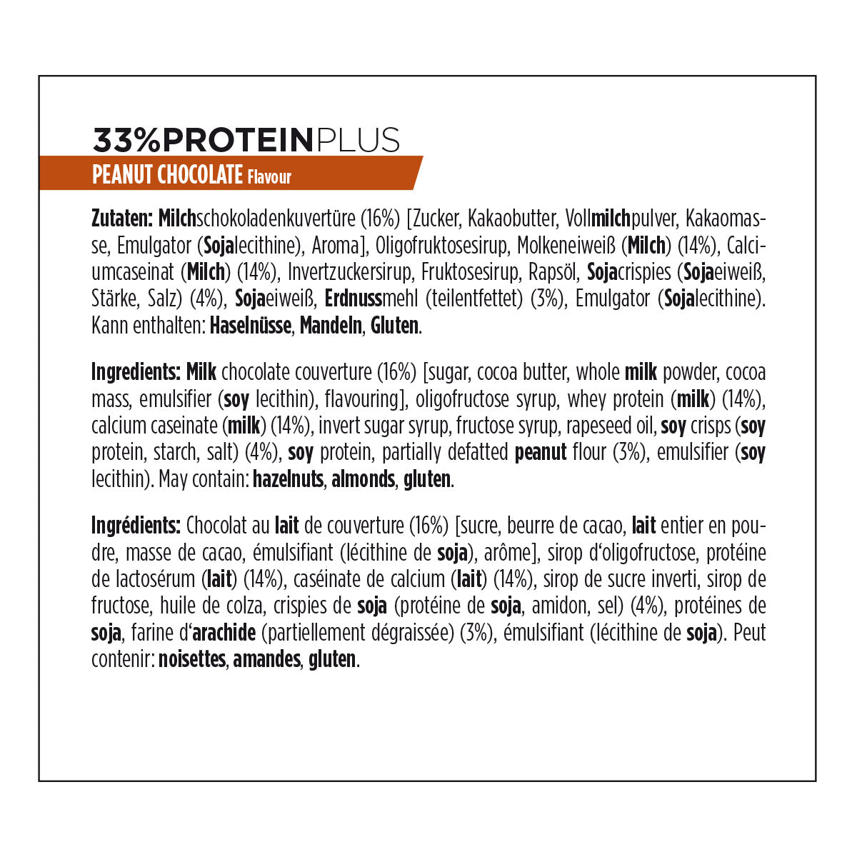 10 Barres Protéinées Protein+ 33% POWERBAR - 90g