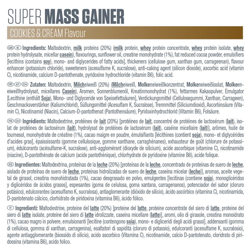 Poudre Protéinée Super Mass Gainer Dymatize - Pot 2,9kg