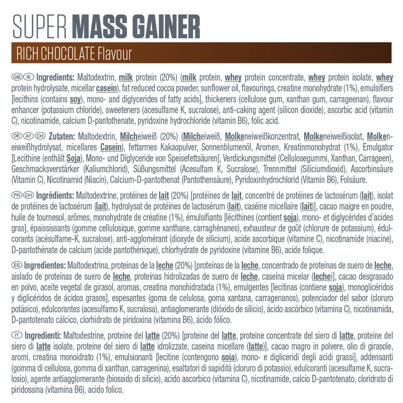 Poudre Protéinée Super Mass Gainer Dymatize - Pot 2,9kg