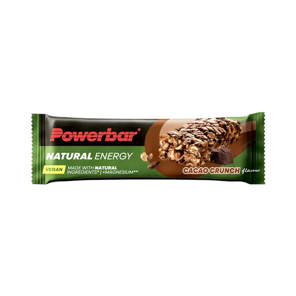 Barre énergétique vegan Powerbar Natural Energy 40 g Cacao Crunch à l'unité avec avoine et chocolat