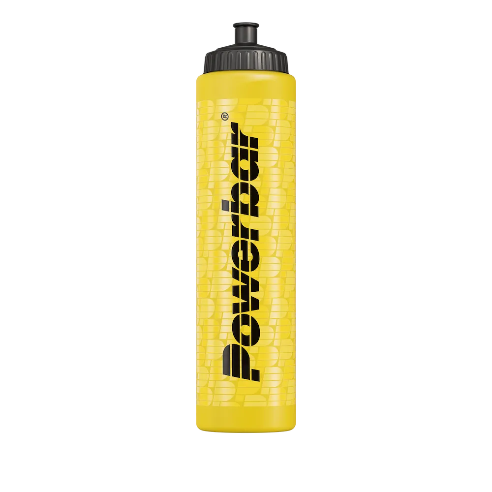 Bidon Powerbar 1000 ml jaune avec bouchon vissable pour hydratation pendant le sport