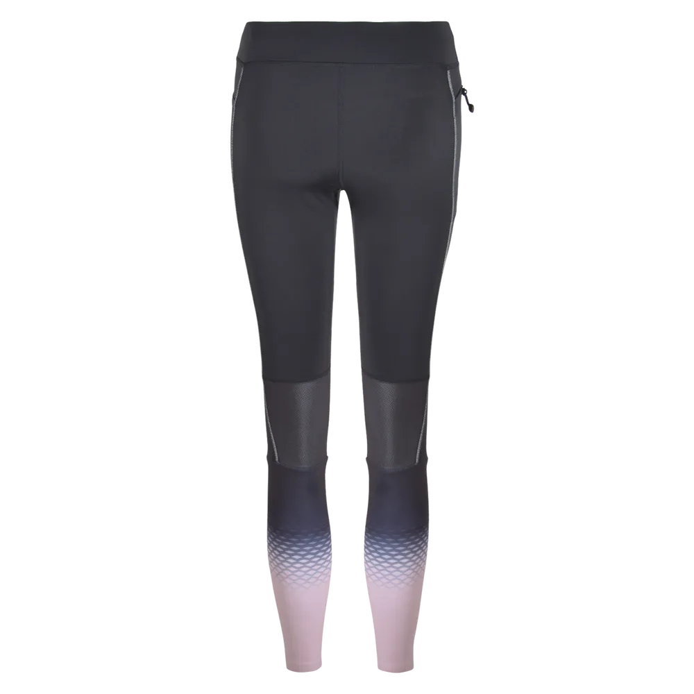 Legging running trail femme BODYCROSS Aimy noir et rose vue de dos