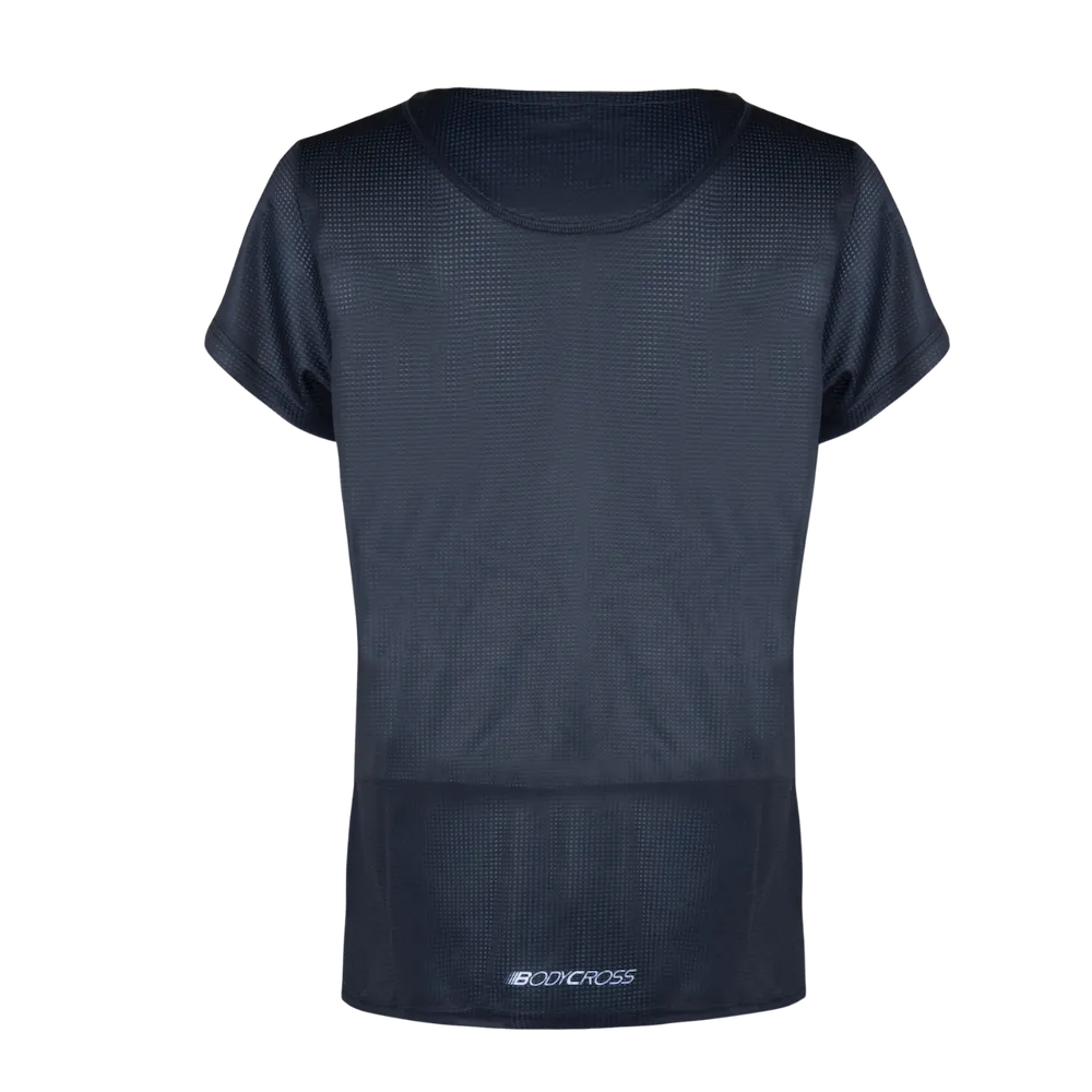 Tee-shirt running fitness femme BODYCROSS Ava noir vue de dos