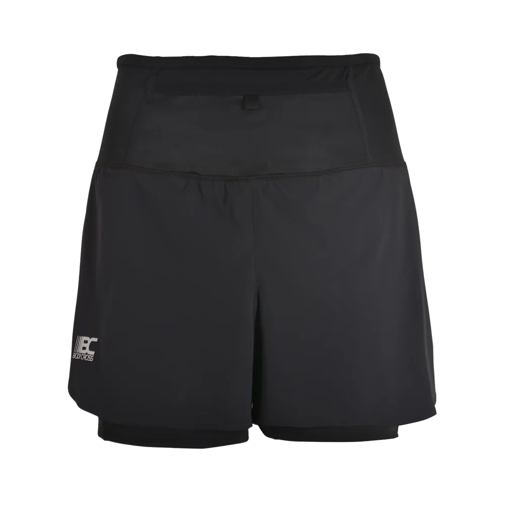 Short-cuissard 2-en-1 running trail femme BODYCROSS Linh Ultra noir