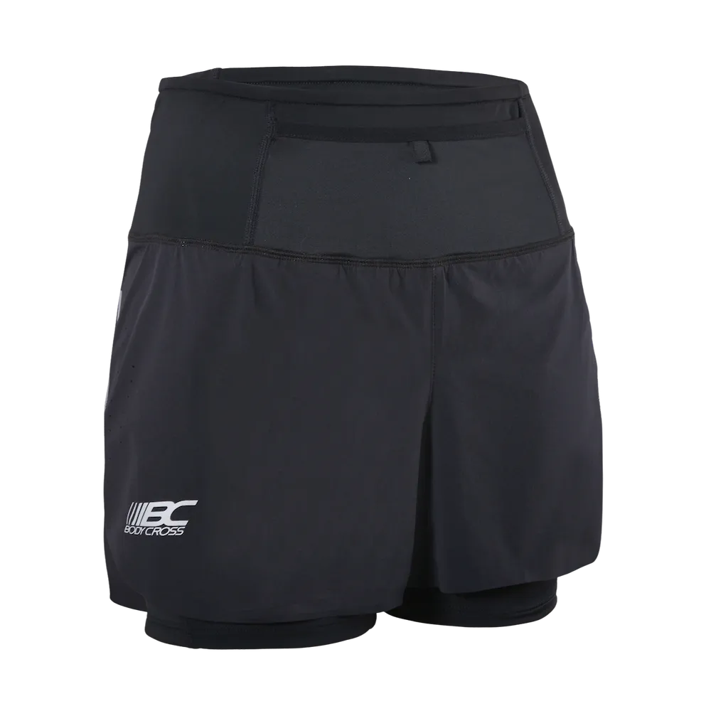 Short-cuissard running trail femme BODYCROSS Linh Ultra noir vue de face