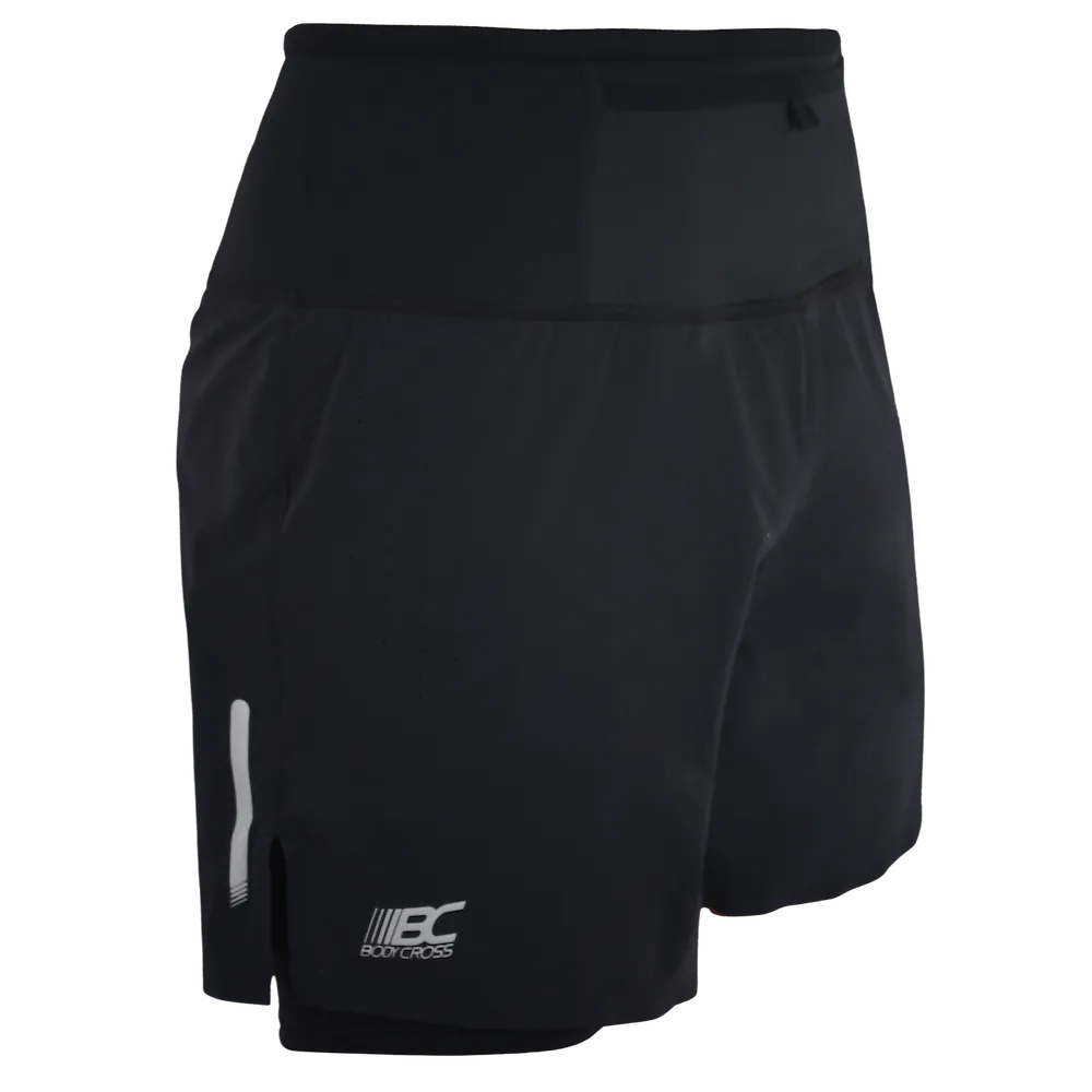 Short-cuissard running trail homme BODYCROSS Onder Ultra noir vue de face