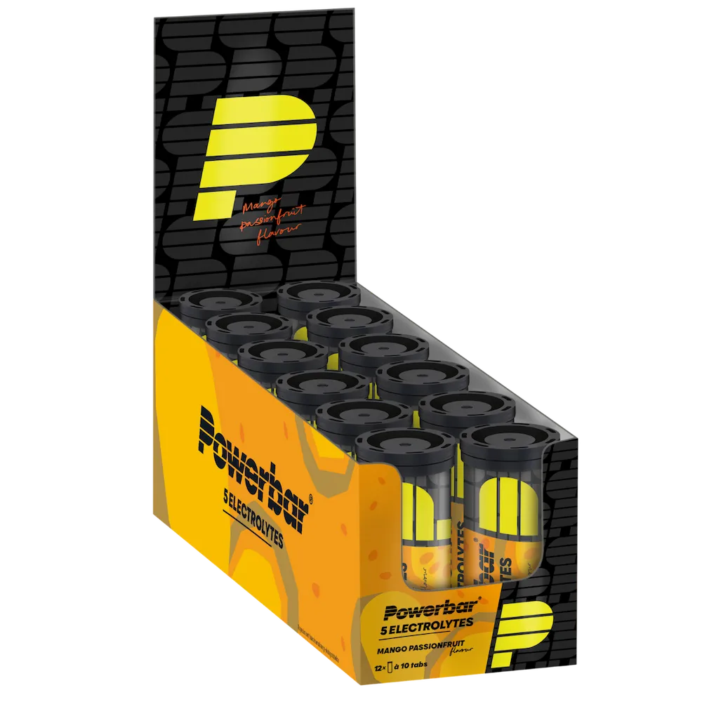 Boîte présentoir de 12 tubes Powerbar 5 Electrolytes saveur Mangue-Passion
