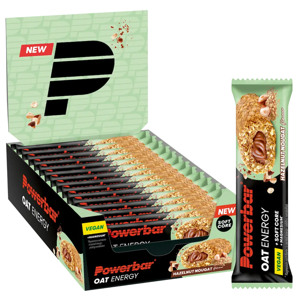 Boîte présentoir de 15 barres énergétiques Powerbar OAT Energy Nougat Noisettes 50 g