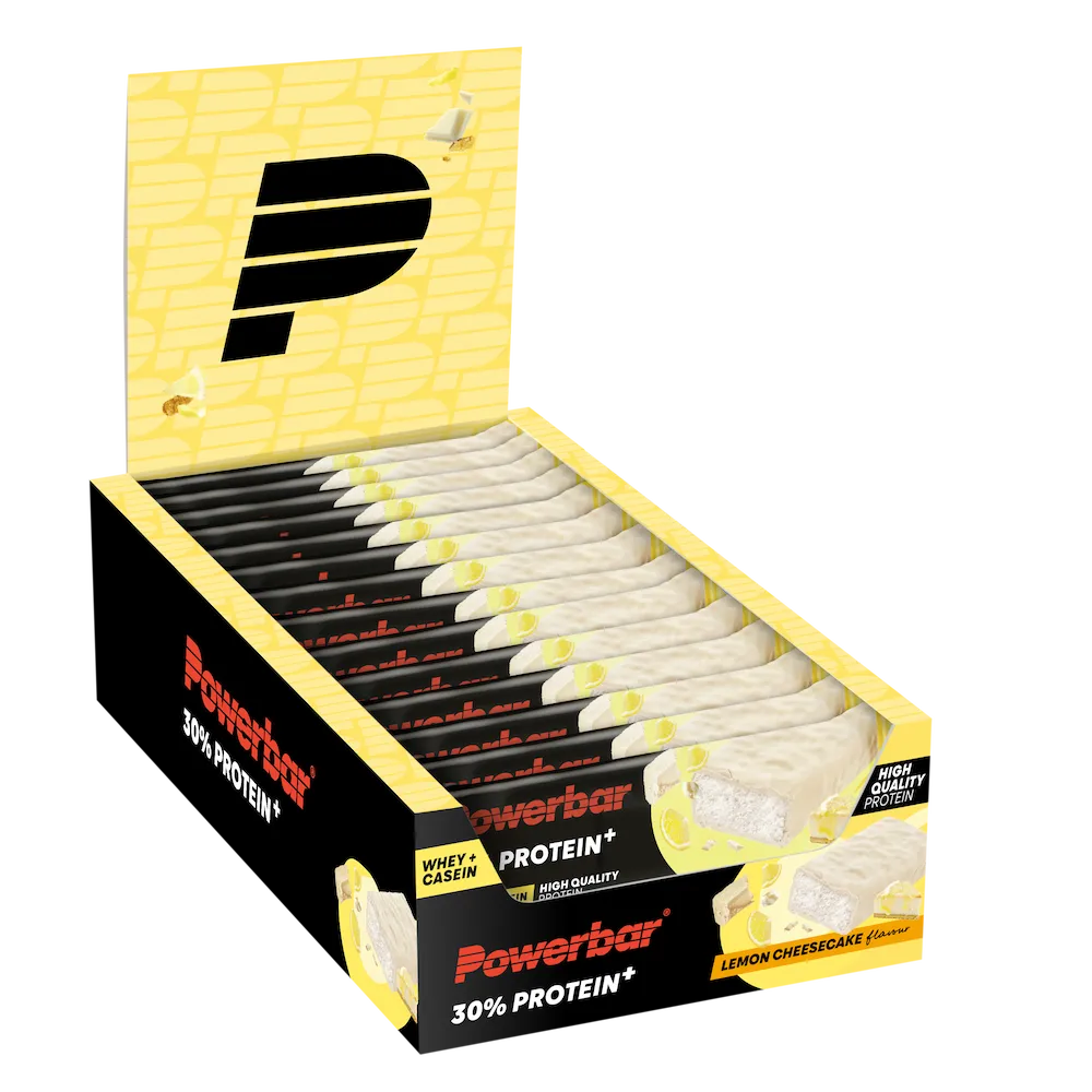 Boîte présentoir de 15 barres protéinées Powerbar Protein+ 30% 55 g saveur Citron-Cheesecake