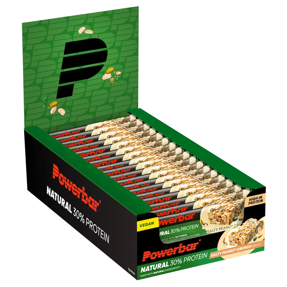 Boîte présentoir de 18 barres protéinées vegan Powerbar Natural Protein 40 g Cacahuètes salées