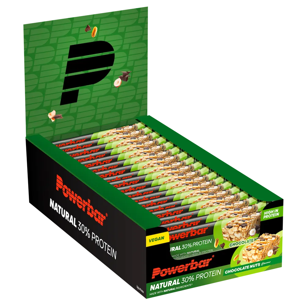 Boîte présentoir de 18 barres protéinées vegan Powerbar Natural Protein 40 g Chocolat-noisettes