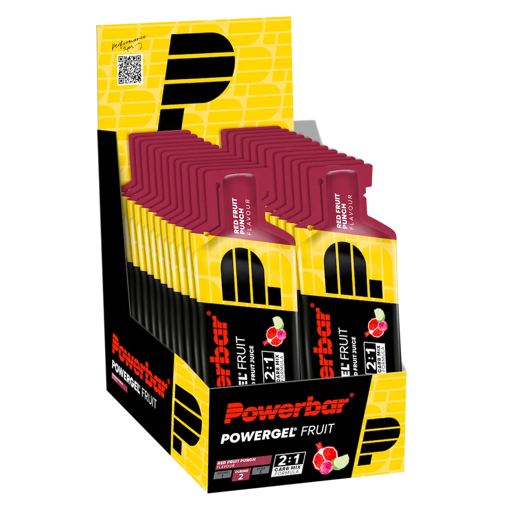 Boîte présentoir de 24 gels énergétiques Powerbar PowerGel Fruit 41 g saveur Fruits Rouges