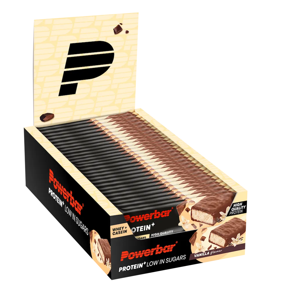 Boîte de 30 barres protéinées Powerbar Protein+ Low In Sugar 35 g saveur Vanille