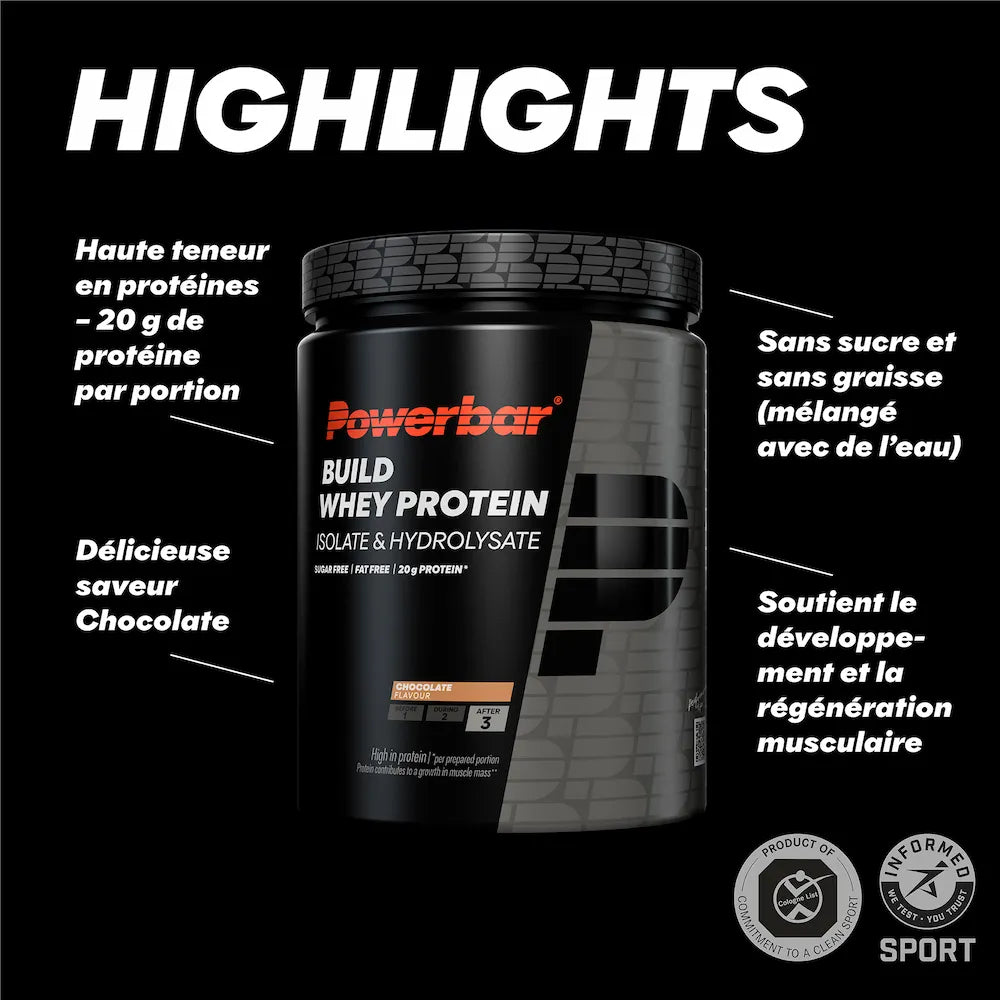Powerbar Build Whey Protein chocolat avec 20 g de protéines par portion