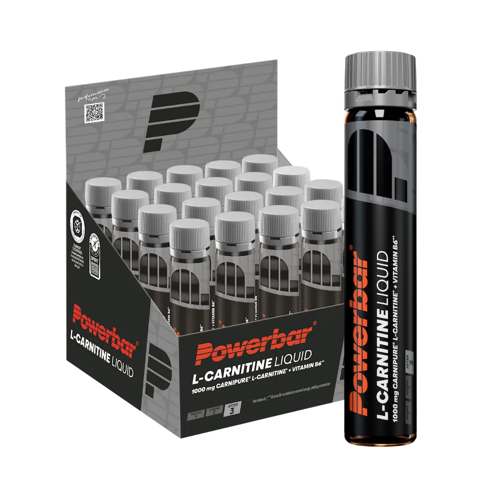 Complément L-carnitine Powerbar L-Carnitine Liquid en boîte de 20 ampoules de 25 ml