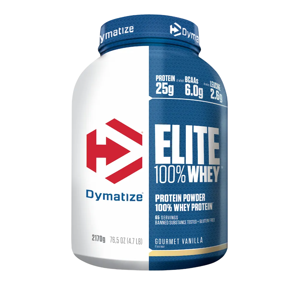 Pot Dymatize Elite 100% Whey 2,17 kg saveur Gourmet Vanilla