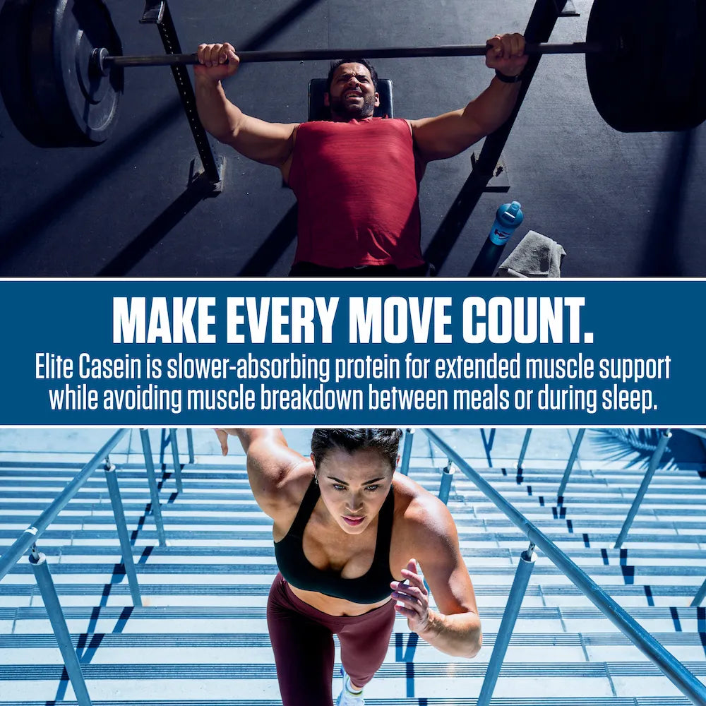 Dymatize Elite Casein protéine à absorption lente pour soutenir les muscles entre les repas ou pendant la nuit