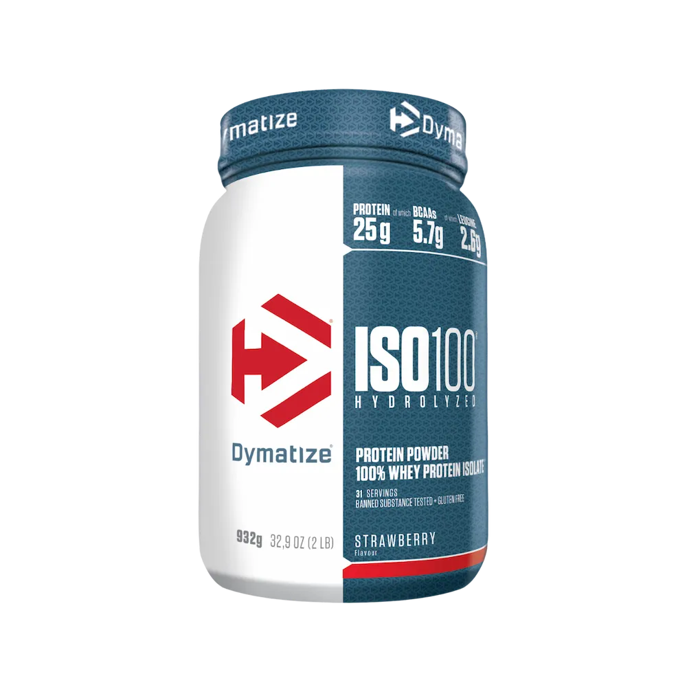 Pot Dymatize ISO100 Hydrolyzed 932 g saveur Fraise