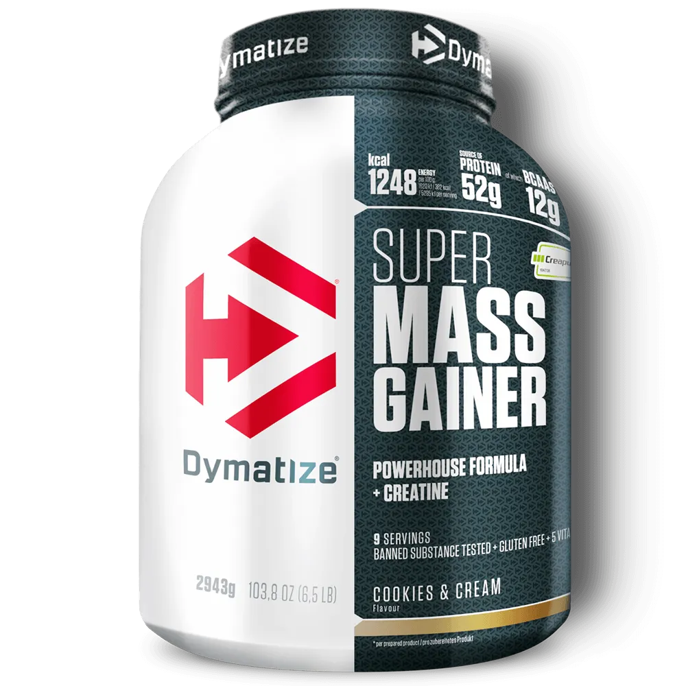 Pot Dymatize Super Mass Gainer 2,943 kg saveur Cookies & Cream