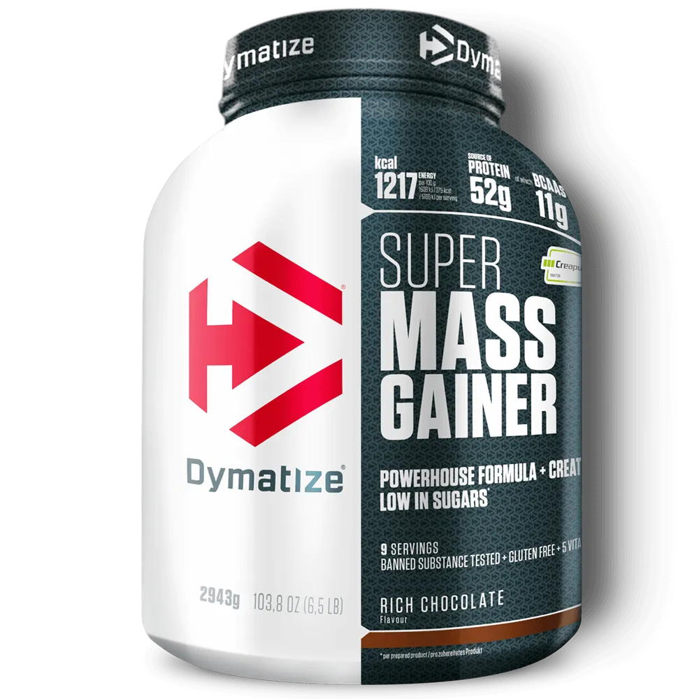 Pot Dymatize Super Mass Gainer 2,943 kg saveur Rich Chocolate