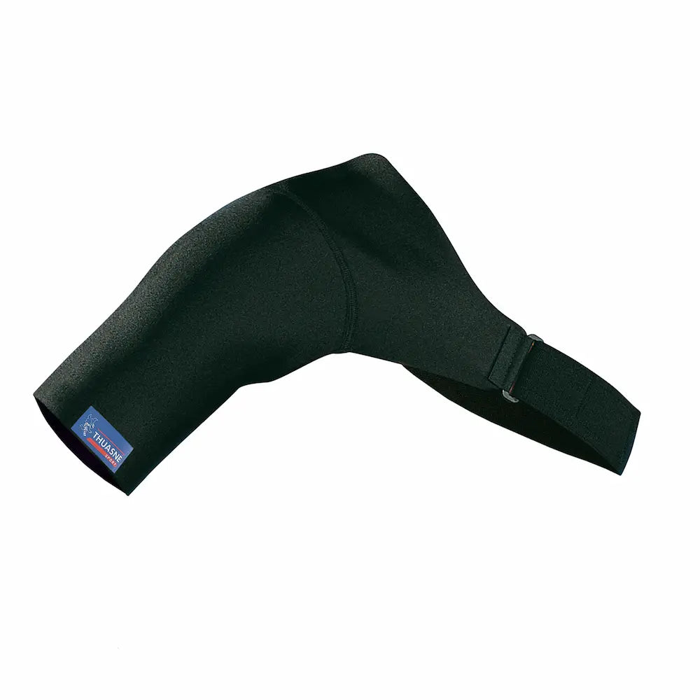 Épaulière noire THUASNE SPORT avec sangle réglable vue seule sur fond blanc