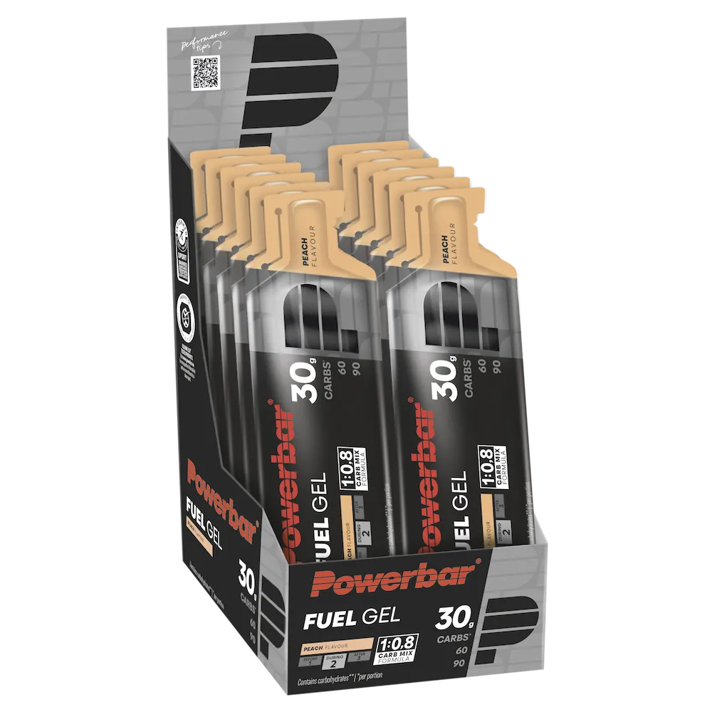 Boîte de 12 gels énergétiques POWERBAR Fuel Gel 30 pêche 50 ml