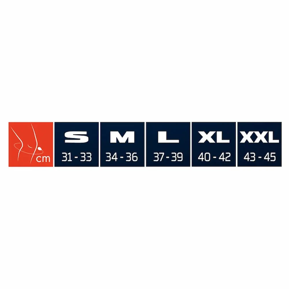 Guide des tailles de la genouillère ouverte THUASNE SPORT selon le tour de genou de S à XXL
