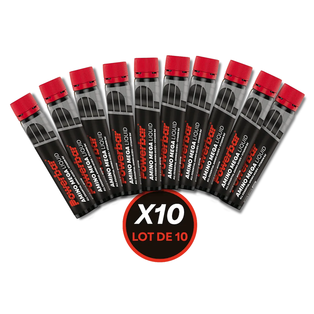 Lot de 10 ampoules Powerbar Amino Mega Liquid de 25 ml