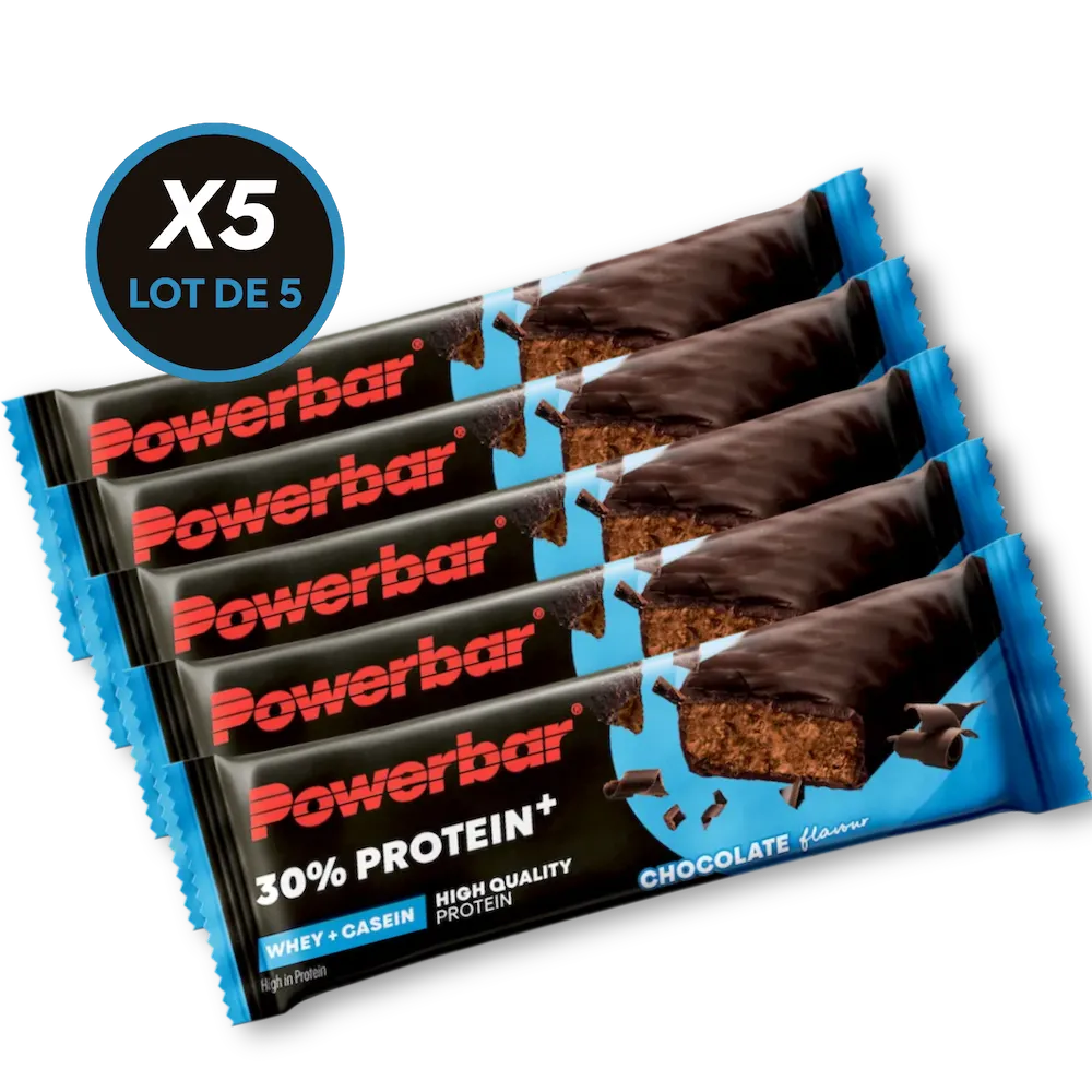 Lot de 5 barres protéinées Powerbar Protein+ 30% 55 g saveur Chocolat