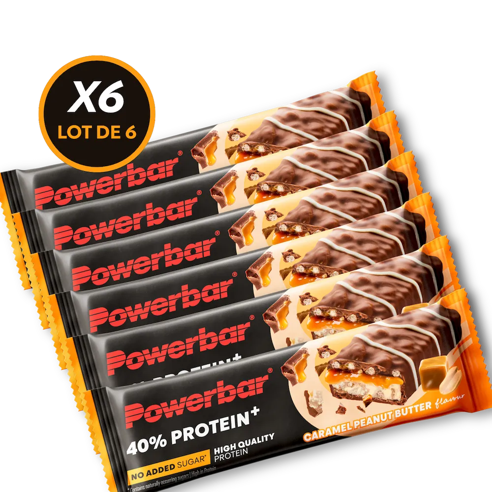 Lot de 6 barres protéinées Powerbar 40% Protein+ Crisp 40 g saveur Caramel Peanut Butter
