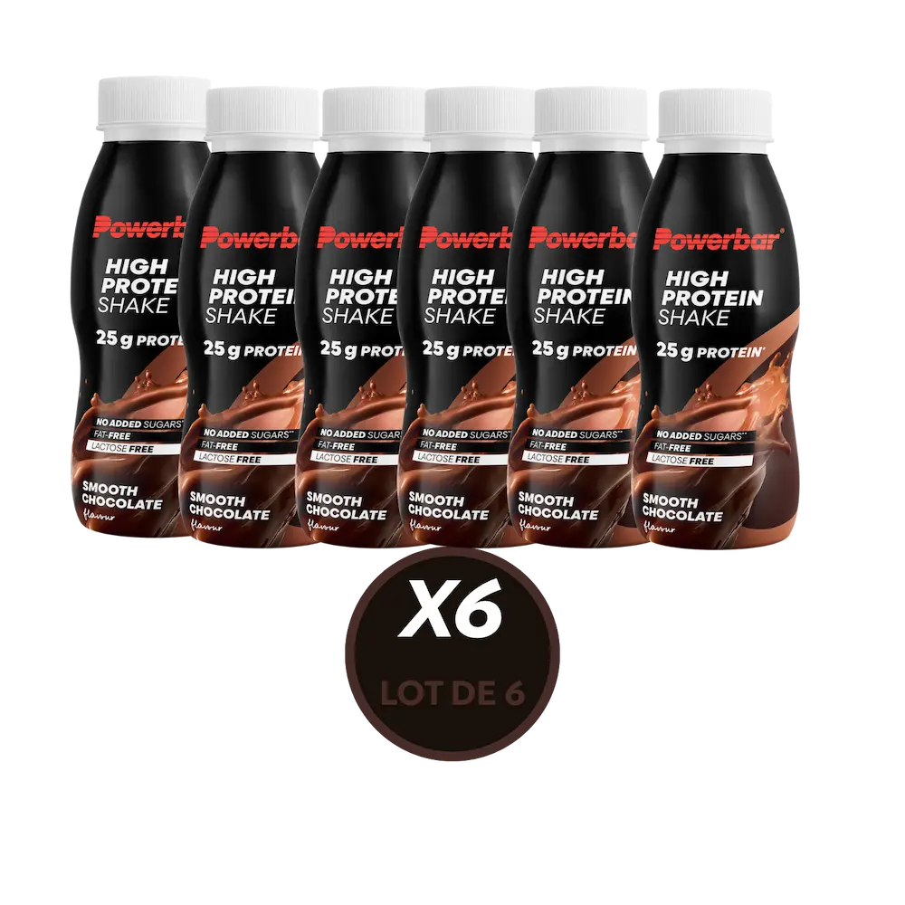 Lot de 6 boissons protéinées Powerbar High Protein Shake chocolat 330 ml