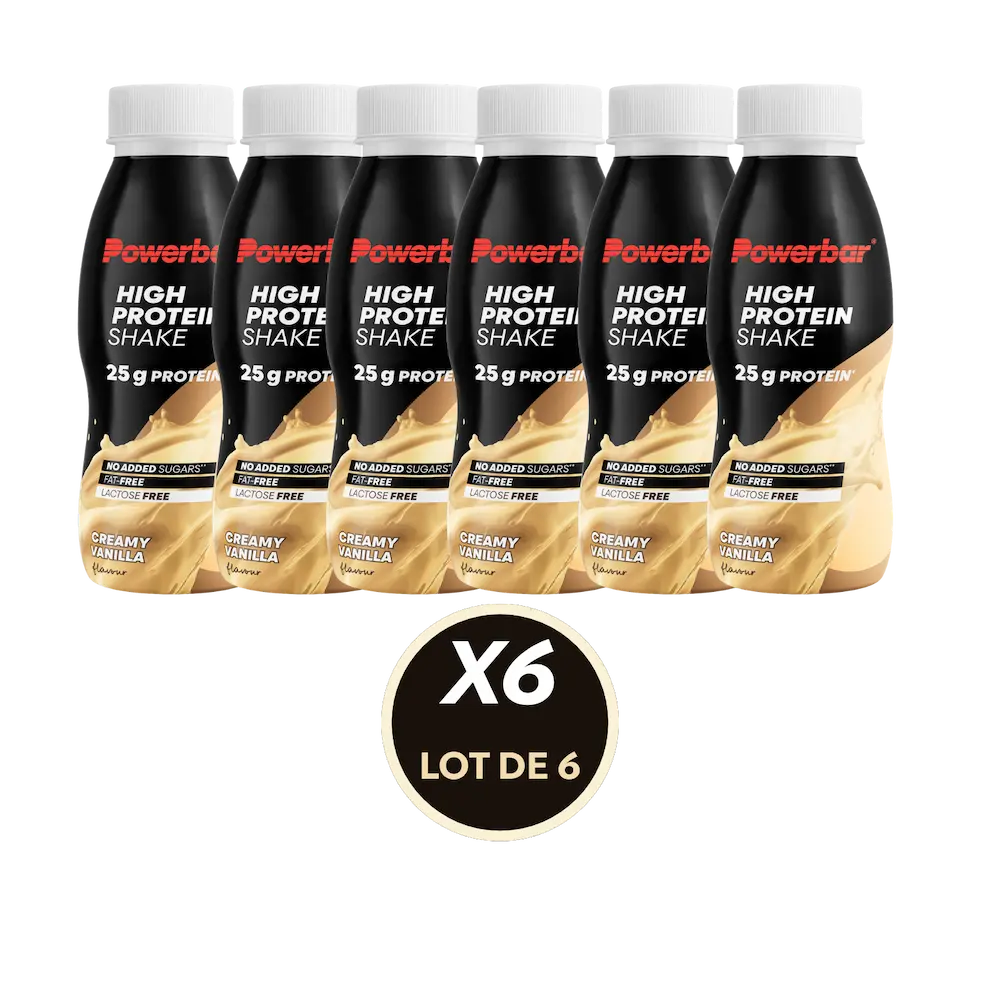 Lot de 6 boissons protéinées Powerbar High Protein Shake vanille 330 ml