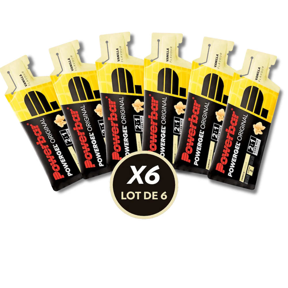 Lot de 6 gels énergétiques Powerbar PowerGel Original 41 g saveur Vanille