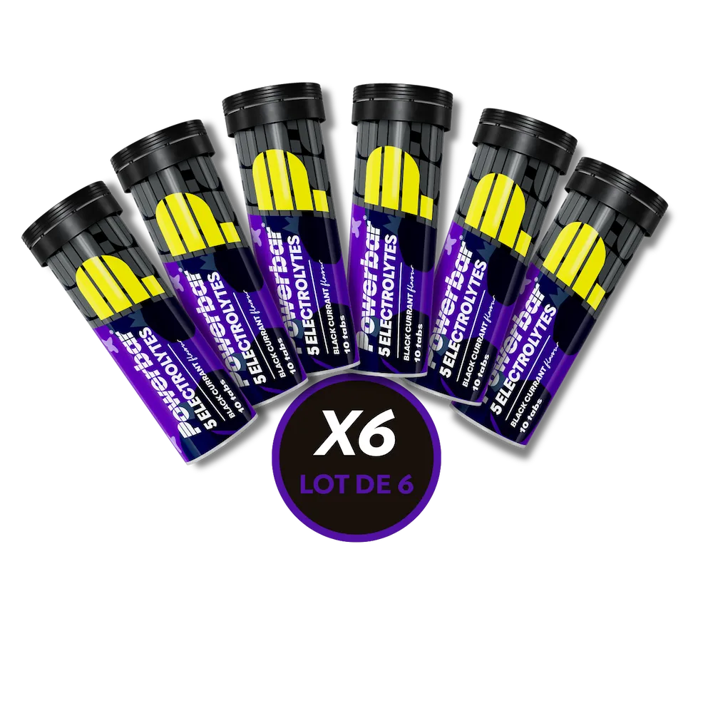 Lot de 6 tubes Powerbar 5 Electrolytes saveur Cassis avec 10 comprimés effervescents par tube