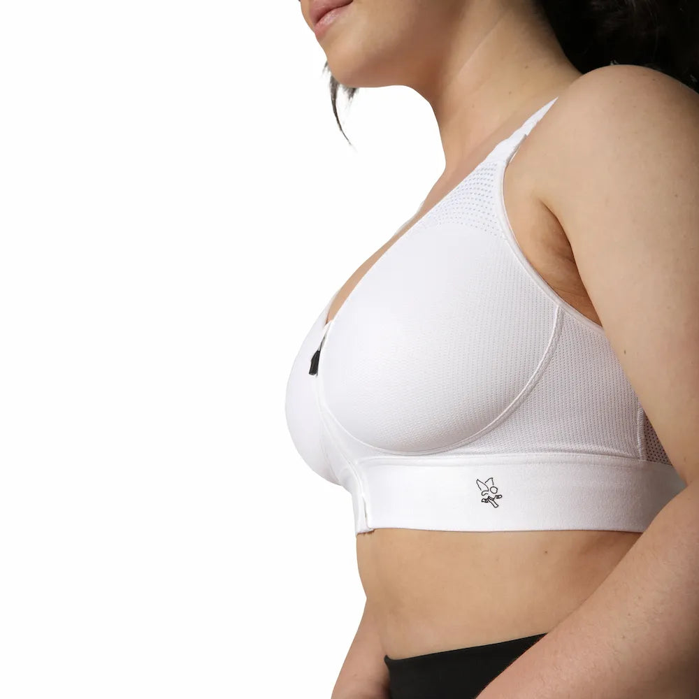 Brassière Eaz'ip EVO Thuasne Sport blanche portée vue de profil