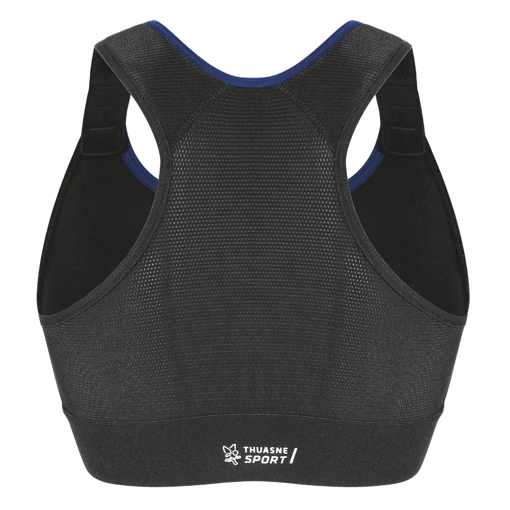Brassière Eaz'ip EVO Thuasne Sport noire vue arrière avec dos nageur en mesh