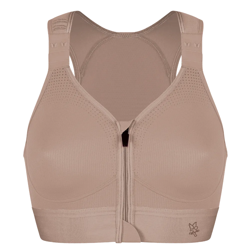 Brassière Eaz'ip EVO Thuasne Sport Nude vue avant avec fermeture zippée