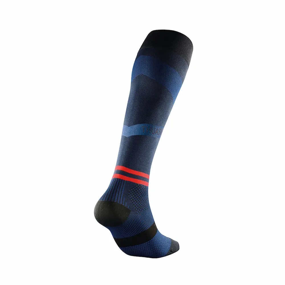 Chaussette longue de compression ACTIV Thuasne Sport bleue vue arrière