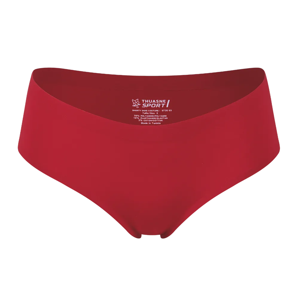 Culotte ThermoSeam Thuasne Sport rouge vue de face
