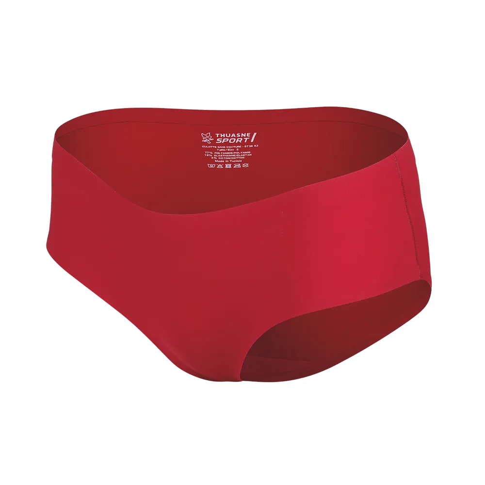 Culotte ThermoSeam Thuasne Sport rouge vue trois-quarts avant