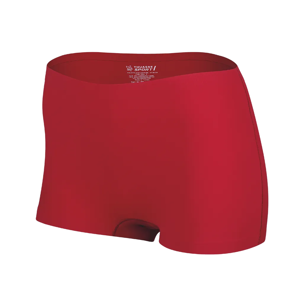 Shorty ThermoSeam Thuasne Sport rouge vue trois-quarts