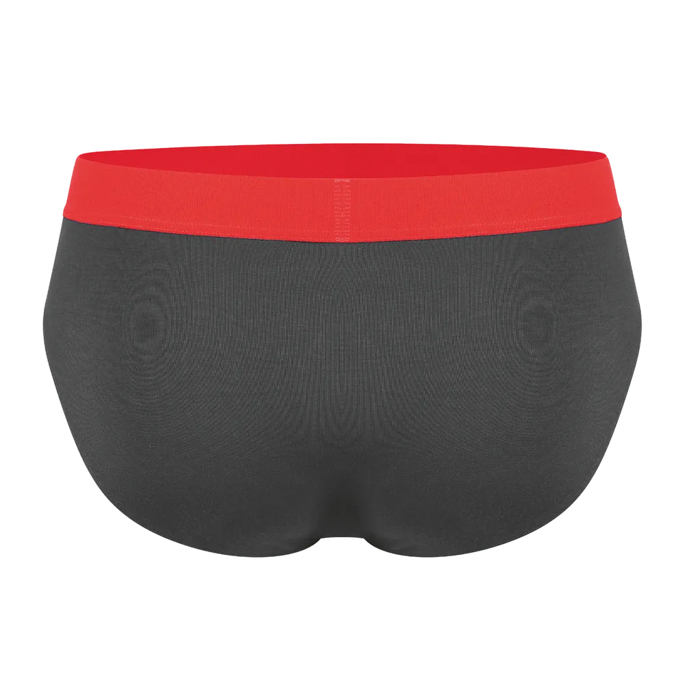 Slip Tech Confort Thuasne Sport noir avec ceinture rouge vue arrière